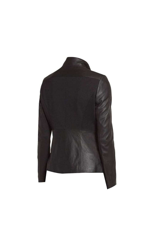 Black Biker Real Leather Motorcycle Flap Jacket
